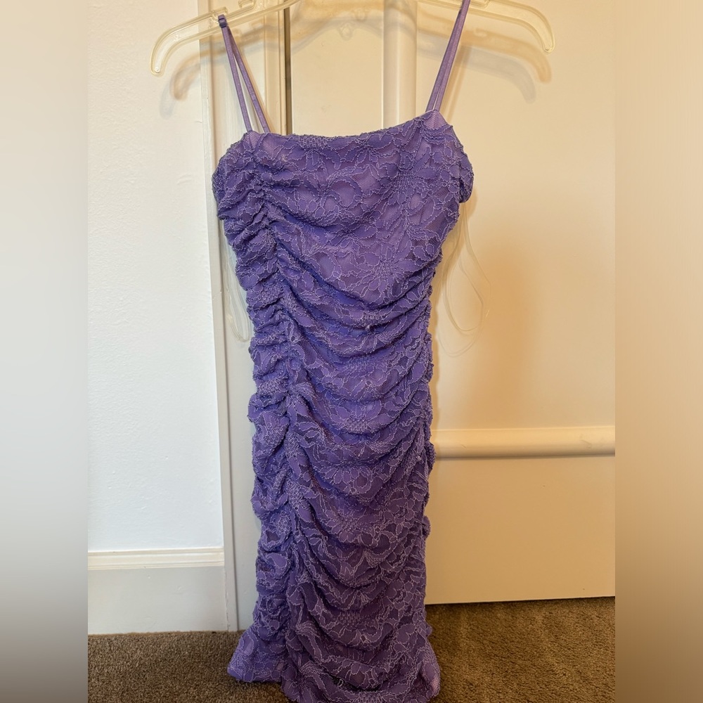 Honey and Rosie’s purple mini dress